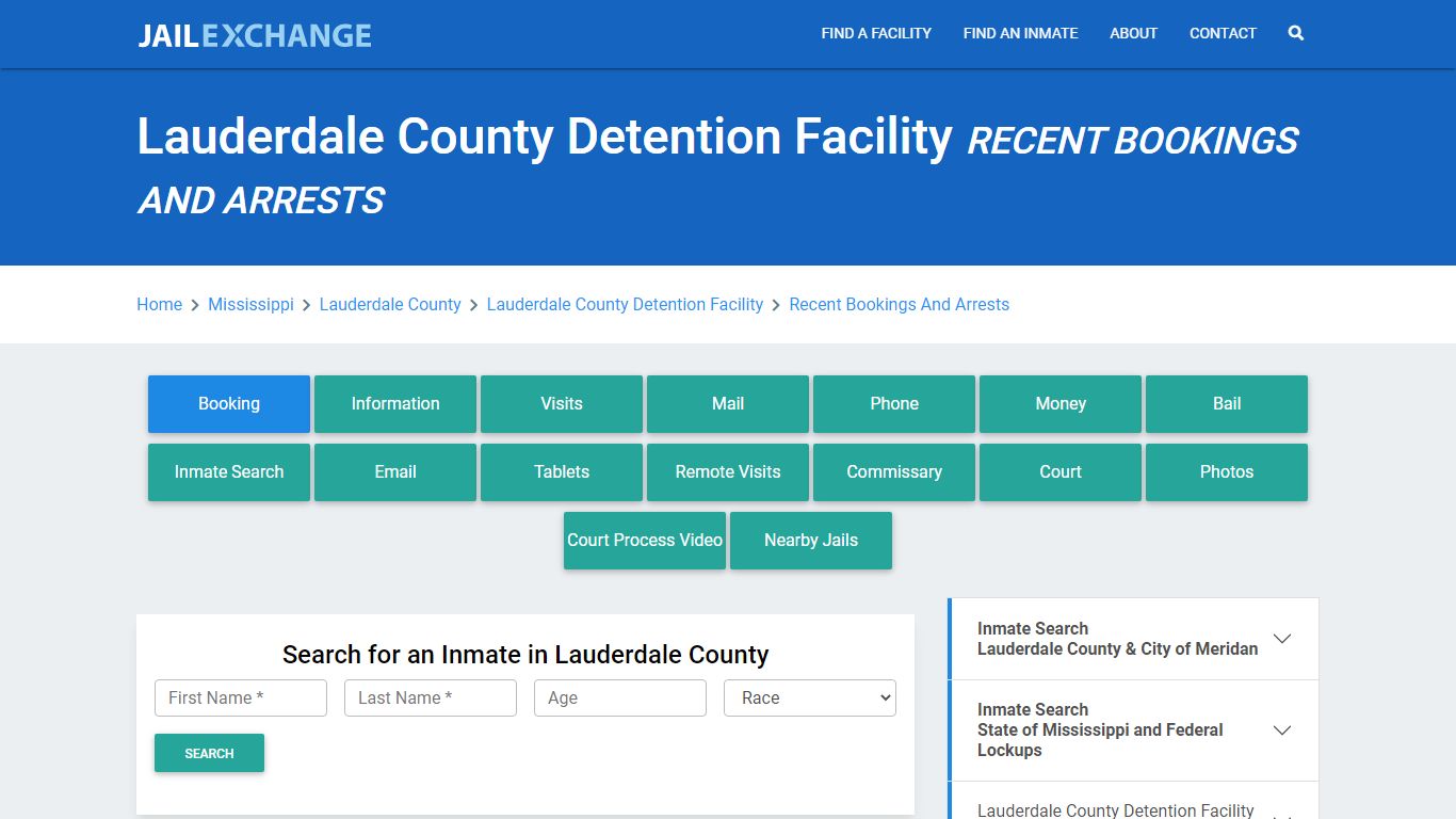 Lauderdale County Detention Facility MS Recent Arrests and Bookings